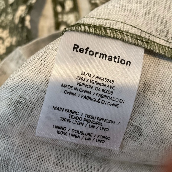 Reformation  Anton Linen Dress   100% linen  size 6 - Picture 7 of 10